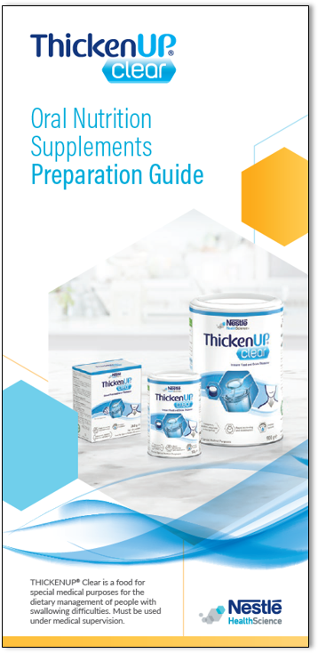 A recipe booklet for thickening Nestlé Health Science Oral Nutrition Supplements utilising THICKENUP Clear in accordance with the IDDSI framework.