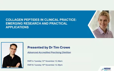 Unlocking the Clinical Benefits of Collagen Peptides: A Two-Part Webinar Series with Dr. Tim Crowe