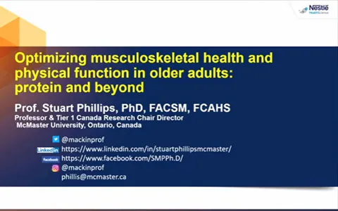 Presentation: Optimising musculoskeletal health and physical function in older adults: protein and beyond